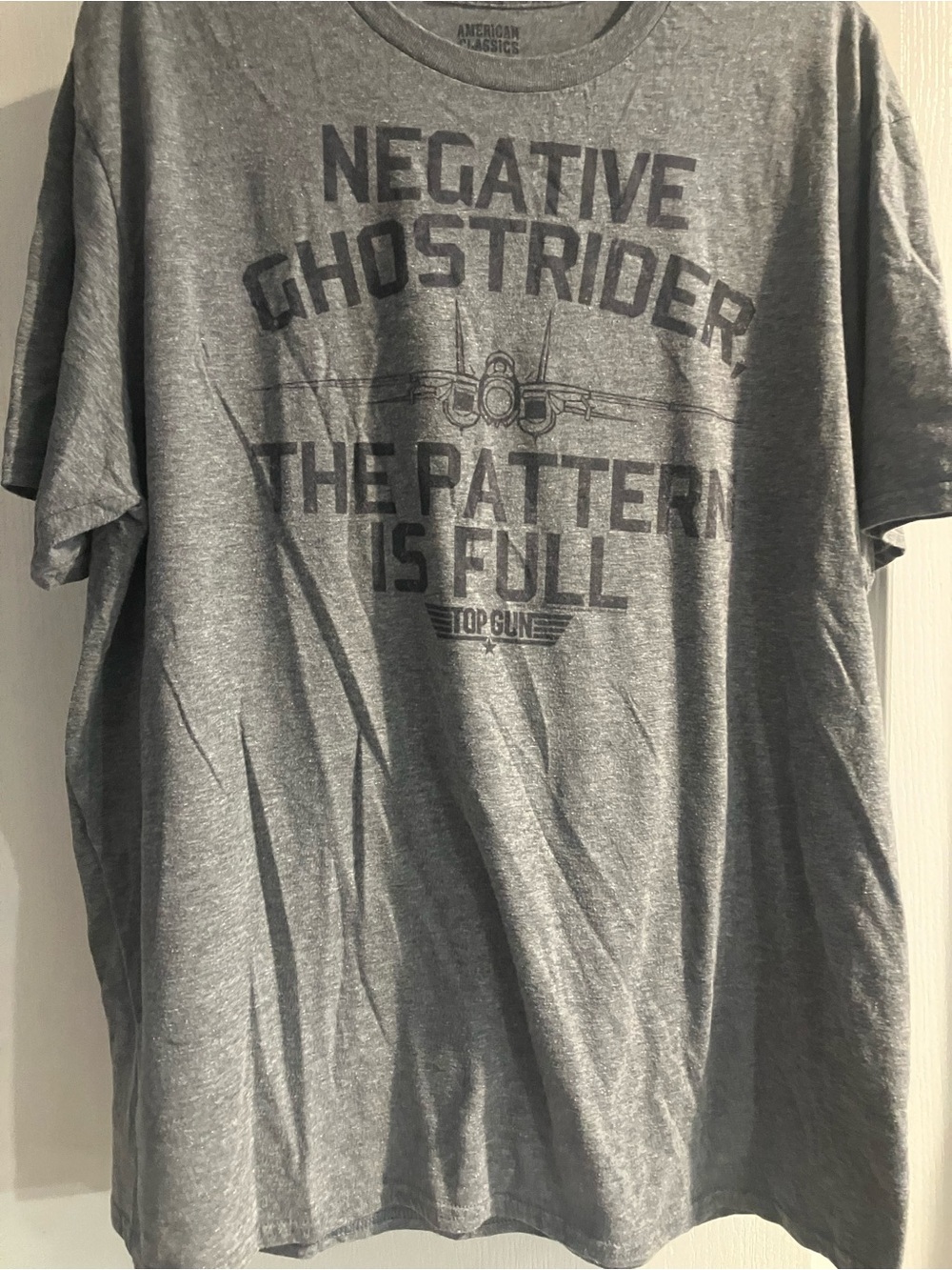 Gray 'Negative Ghostrider' Top Gun Graphic XL T-Shirt